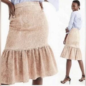 J. Crew Nee Copper Metallic Trumpet Skirt